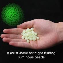 170pcs/Box Glow-In-The-Dark Fishing Beads With Silicone Anti-Tangle Glow Tube, Suitable For Night Fishing