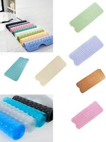 Alfombra de baño extra larga con ventosas, alfombra de baño antideslizante y lavable, alfombra de ducha con masaje para los pies y orificios de drenaje, suave y cómoda, material de PVC adecuado para el hogar, el hotel y los viajes en coche, disponible en varios colores, accesorios de baño ideales. Decoración de otoño para el baño, vuelta al cole