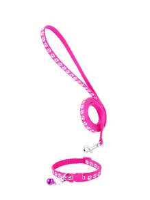 1 bộ Vòng cổ mèo & Dây xích Bộ Với Đáng yêu Chân Hình dạng Trang trí , Thích hợp Đối với Chó nhỏ Và Mèo , Màu hồng & Xanh Vòng cổ Có sẵn - Nhiều màu - Xem 12