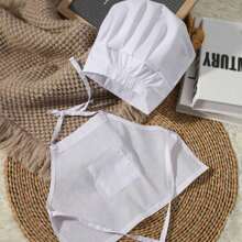 2 Stücke/Set Neugeborenen Fotografie Requisite Baby Koch Outfit, Koch Mütze Schürze Set, Säuglings Koch Kostüm, Kleinkind Kostüm zum Verkleiden, Jungen Mädchen Baby Dusche Ostern Geschenke