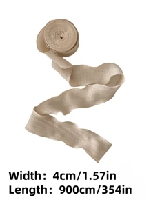 4厘米褶皱缎带，优质弹力褶边布带，用于包装蛋糕、礼品、鲜花、母亲节、情人节、女神节等工艺品 - 駝色 - 查看 9