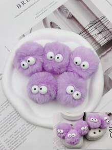 5/9/12pcs Cute Multi-Color Faux Fur Pom Poms With 3D Accessories, DIY Shoe Charms Decorations, Shoe Charm, Add Color To Shoes, Perfect For Parties, Holidays, Lovely Gift - Multicolor - View 13