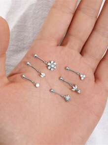 1 Stück Multi-Element Anhänger 925 Sterlingsilber Ohrringe für Damen flach rund Knorpel Ohrstecker perfekt für Alltag/Party Braut Schmuck Feiner Schmuck