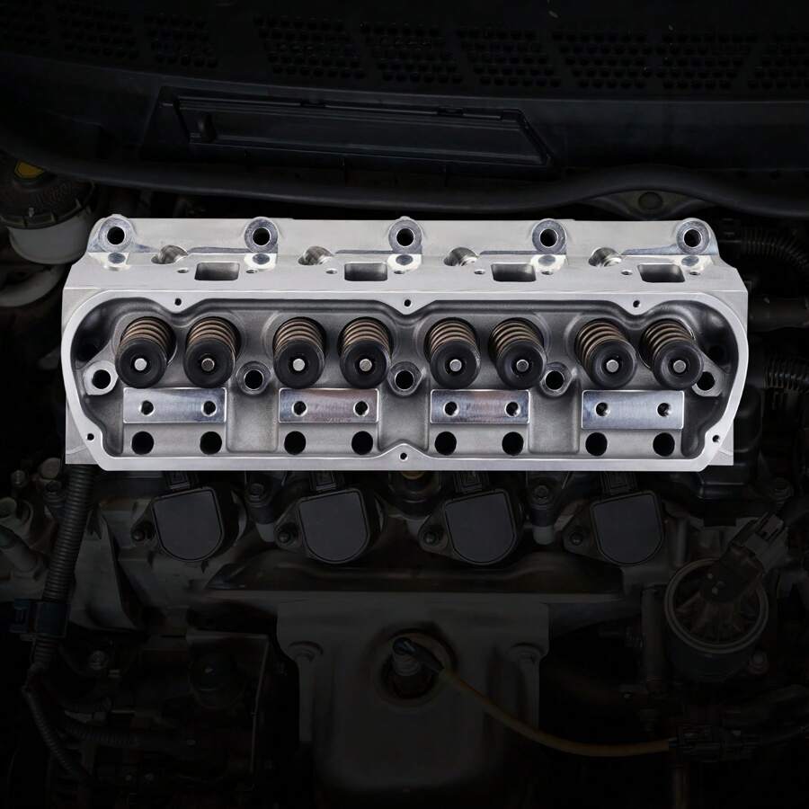 Engine Cylinder Head Assembly Replacement, Aluminum/Cast Iron Engine Cylinder Head Kit, Compatible With Small Block Chevrolet Engines, SBC 327/ 350/ 383, Corvette, Camaro, Z06/Small Block Engines, SBF GT40/289/302/ 351W, Mustang, GT40/CHEVROLET 1500 PICKUP 96-99, ESCALADE 99-00 - Aluminum, Compatible With Small Block  Engines - View 1