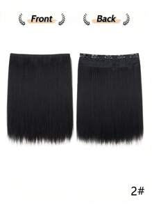 24/32 英寸长直发合成假发夹式接发黑色天然女士假发 - 黑色 - 查看 13