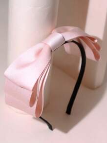 1pc Women's 3-Layer Satin Bow Hair Hoop, Sweet & Academic Style Hair Band, Suitable For Graduation, Daily Work, Party, Holiday,Hairband,Hair Hoop