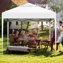 LOEFME 2x2m/3x3m Heavy Duty Gazebo Marquee Pop-Up Outdoor Garden BBQ Party Tent Furniture - White - View 3