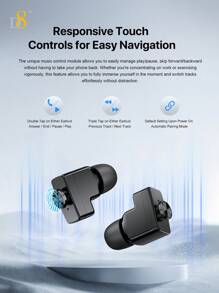 D8 Smart Watch With Earbuds For Men Women, 1.53" HD Touch Screen, 9D Sound Effects, 100+ Fitness & Sleep Monitor, Recording Microphone, New Design Style(Call Receive/Dial), Message Notifcation, Android Phones And IOS Compatible, Outdoor Activities And Fitness Enthusiasts D8 Smartwatch (Answer/Make Call), 1.32" Smartwatch For Women Women IP68 Waterproof - Black - View 9