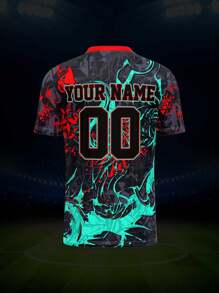 2025 Summer & Autumn Custom Your Own Jersey, Breathable Quick-Dry 210g Spring/Summer Unisex Sports Team Club Training V-Neck Football Shirt With Front & Back Printed Name, Number, Logo, Comfortable Fit For Daily, Casual, Party - Multicolor - View 8