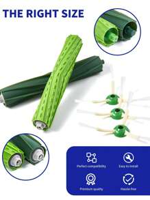 Accessories For IRobot E, I & J Series, I5 Combo, J5 Series Robot Vacuum Cleaner: 1 Set Of Multi-Surface Rubber Brushes, 3 HEPA Filters, And 3 Edge Sweeping Brushes - Multicolor - View 5