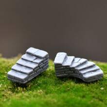 20pcs Rustic Resin Fairy Garden Stairs, Nature-Themed Outdoor Miniature Staircase Decor For Fairy Tale Gardens, New Year'S Day, Floor Mount, No Battery Required