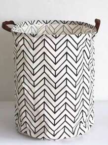 1 件装亚麻牛津布可折叠防水洗衣篮