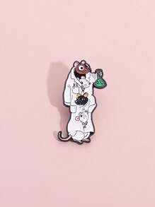 1PC Funny Mouse Scientist Enamel Brooch Science Lab Jewelry Chemistry Laboratory Pin Badge For Doctor Chemist Gifts - Multicolor - View 2
