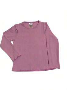 Girls' Ribbed Mid-Season Set For Kids - Dusty Pink - View 2