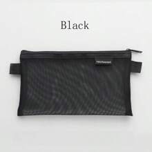 1 件简约透明网状铅笔盒，学生考试用便携式笔袋，大容量文具收纳盒 - 彩色 - 查看 5