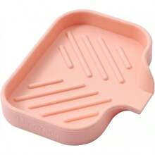Silicone Bathroom Soap Dishes With Drain Spout-Bathroom And Kitchen Sink Organizer,Sponge Holder,Dish Soap Tray,Perfect For Dispenser,Scrubber,Bottle,Cup On Sink Or Counter-Coffee 4.9"*3.2" - 粉色 - 查看 1