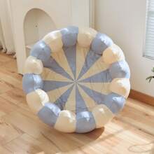 1pc Inflatable Blue Striped PVC Floating Swimming Pool, Outdoor Water Pool & Ball Pit, Beach Essentials, Beach Accessories