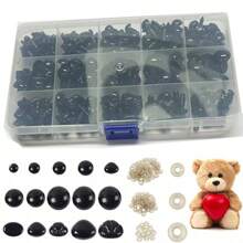 UNIQUEFORYOU 100/566pcs Knitted Eyes And Noses (With Washers), For Teddy Bears, Stuffed Plush Toys And Doll Crafts, Assorted Sizes - Multicolor - View 9