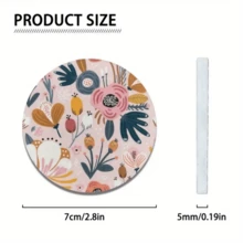 2 件粉色花卉可爱花朵汽车杯架杯垫 - 女士汽车内饰配件、汽车和办公桌杯垫