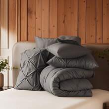 Soft And Breathable Bed In A Bag Set, A Great Gift For Christmas And Other Holidays, Soft And Durable Comforter Set, Twin/Full/Queen/King(7pieces),Ultimate Comfort For A Restful Night's Sleep - Màu xám đen - Xem 6