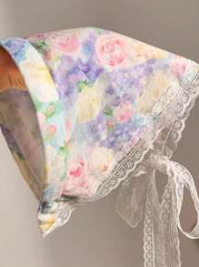 1 szt. Dziecięcy drobny kwiatowy wzór, ładny wiejski styl, szalik na głowę, opaska na głowę dla dziewczynek