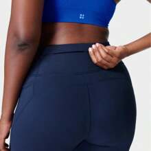 Power Cropped Workout Leggings - Navy Blue - View 5