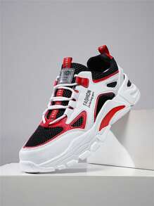 夏季户外穿的男士鞋子，青少年透气单网眼镂空轻便跑步鞋，适合跑步和休闲穿着 - 紅色/夏季鏤空款 - 查看 2