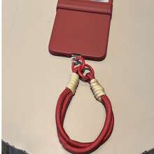 Funda de teléfono de color rojo vino simple y lujosa con correa portátil antifuga para Razr50 Razr 50 Ultra 50ultra, cubierta trasera resistente al agua, a los golpes, a las caídas y a los arañazos - Burdeos - Ver 7