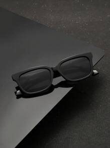 1 PC Men's Fashion Eyewear Acrylic Basic Classic Casual Rectangle Black Glasses For Holiday Outings, Outfits And Holiday Gifts