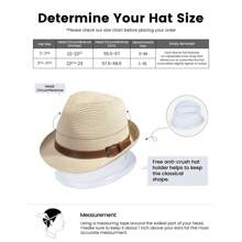 Simplicity Fedora Hats For Women Packable Mens Straw Fedora Hats For Men Summer Beach Hats For Women Mens Fedoras Men Fedora Hats Fedora For Men, Natural L/Xl