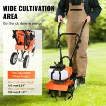 Tiller Cultivator, Garden Cultivator, Tiller With 4 Steel Adjustable Front Tines For Lawn, Garden And Field Cultivation - 43CC 2-stroke - View 4