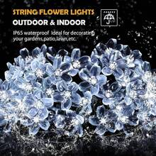 1pc 20/50/100leds Flowers Solar String Lights Outdoor Waterproof LED Solar Light 5M/7M/12M Cherry Flower Lights Twinkle 8 Modes Christmas Garden Party Camping ,Trees, Walls, Fences Decoration(Multicolor/WHITE/Warm White)