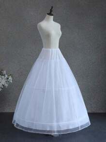 Damen Krinolinen Petticoat A-Linie mit 2 Reifen, langer Unterrock für Brautballkleid, Krinoline