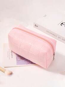 1pc Personalized INS Velvet Cosmetic Bag, Custom Embroidered Ditsy Floral Storage Pouch, Portable Travel Toiletry Organizer, Large Capacity Vanity Bag, Embroidered Beauty Bag, Gifts For Bridesmaids, Mom, Birthday, Friends, Teachers, Christmas/Holiday, Ladies, Anniversary