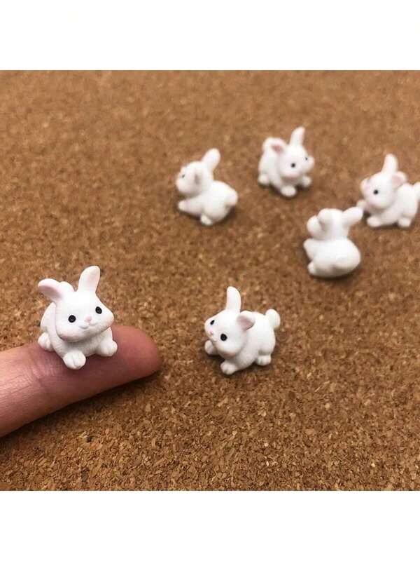 5/10PCS Adorable Mini Resin Rabbit Miniature - Cute Fairy Garden Ornament, Micro Landscape DIY Crafts Decoration Birthday Easter Gifts Graduation