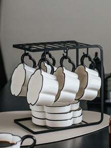 1 件奢华花瓣形咖啡杯碟，陶瓷茶杯和餐具套装，适合下午茶、甜点和礼物、早餐、茶会、居家、花园、餐厅、夏季和冬季 - 彩色 - 查看 10