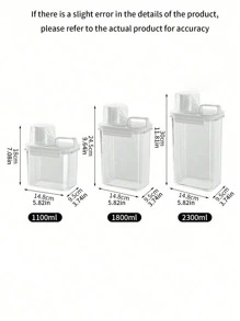 1 pièce Boîte de rangement pour poudre à lessive, utilisée pour stocker la poudre détergente, la poudre de savon, le conteneur de détergent liquide, pour un usage domestique