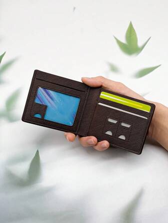 HOVI'S 时尚简约黑色钱包，多功能磁性按扣钱包，卡包和零钱包，适用于男士迷你包小包