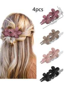 1/3/4pcs Flat Top Hair Clips, Fashion Matte Non-Slip Hair Clips Suitable For All Hairstyles, Multiple Styles For Women Bridal Wedding Party Hair Accessories Home Bathroom Decor