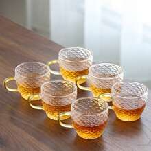 12/6/4/2个装 120毫升龙鳞纹玻璃杯，高品质玻璃杯，茶杯，冷热饮杯，适用于茶、咖啡，居家、办公室、咖啡馆 - 無色 - 查看 5