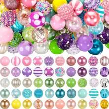 20pcs 20mm Bulk Price Cheap Handmade Colorful Style Mix Set Acrylic Gumball Beads For Chunky Bubblegum Beadable Keychain Jewelry Bracelet Necklace DIY Making - Multicolor - View 2