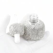 1.01oz Bling Crystal Glass Dropper Bottle, Pink Sparkling Refillable Perfume Vial, Lotion Dispenser, Aromatherapy Oil Bottle, Cosmetic Sample Container, Travel Essential, Portable Accessories Storage