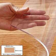 PVC Clear Table Protector - Multisize Thick Transparent Plastic Desk Cover, Rectangular Night Stand, Office & Computer Desk, Sofa Table, Small Desk Protector - Transparent-1.0mm - View 13