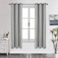 Top Eyelet/Hollow Star Cutout Curtain/Layered Solid Color Blackout And Sheer 2-In-1 Curtain/Blackout Bedroom Curtain/Bedroom Decor Curtain/Living Room/Classroom/Beautiful Sheer Lace Double Layer Curtain