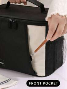 1 pacote de lancheiras isoladas multicoloridas para homens e mulheres - lancheira reutilizável para escritório, trabalho, escola, piquenique, praia - à prova de vazamentos, bolsa para freezer com alça de ombro ajustável, grande capacidade, multifuncional, adequada para atividades ao ar livre, bolsa com blocos de cores, bolsa com blocos de cores, bolsa de duas cores, bolsa para lancheira, recipiente para almoço, piquenique, trabalho, escritório, viagem, acampamento, férias, escola, praia, estudantes para meninos e meninas, trabalhadores, bolsa para piquenique, mulheres