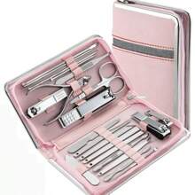 Set di 11 Pezzi di Strumenti per la Cura delle Unghie, Set Professionale Multifunzionale Avanzato in Acciaio Inossidabile, Include Strumento per la Rimozione del Cerume e Limetta, Strumenti per la Cura delle Unghie e della Pelle dei Piedi, Affilati e Durevoli, con Custodia Rosa, Ottimo Regalo per Uomini, Donne, Amici e Familiari, Utilizzo Domestico o Personale
