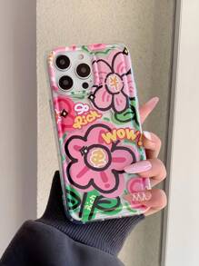 花朵图案防震手机壳适用于 16 Pro Max/11/12/13/14 Plus/15 Pro/XS/XR