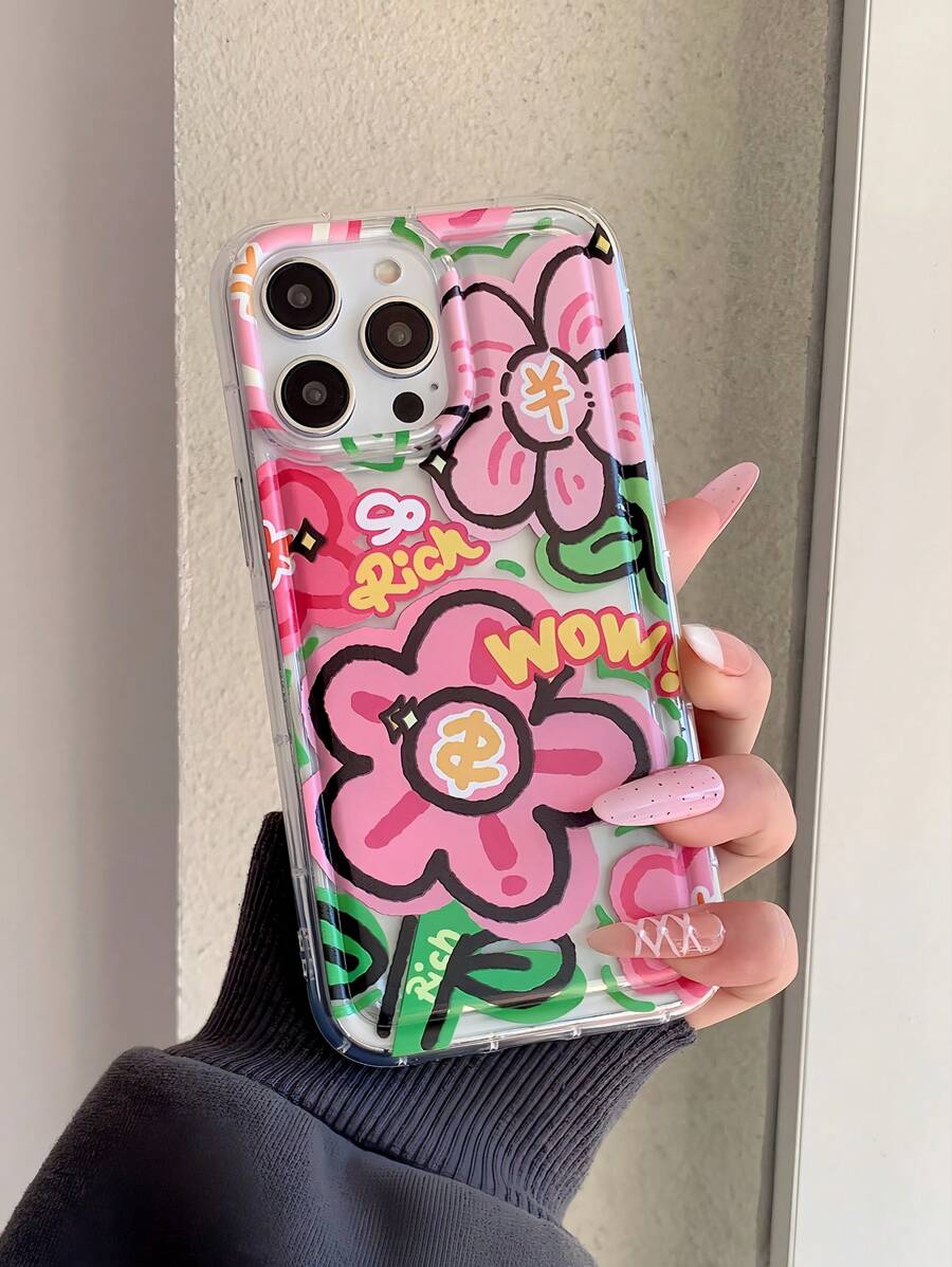 花朵图案防震手机壳适用于 16 Pro Max/11/12/13/14 Plus/15 Pro/XS/XR