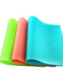 4 件装防水冰箱内衬，矩形防潮垫，可洗冰箱垫，家用小雏菊和柠檬图案餐垫（绿色）适用于学校、办公室、家庭，