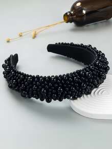 1pc Handmade Baroque Sponge Pearl Hairband, Luxury Fashion Headband, Suitable For Formal Events